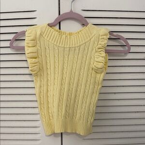 Yellow Cable Knit Sleeveless Crop Top Sweater #004.1